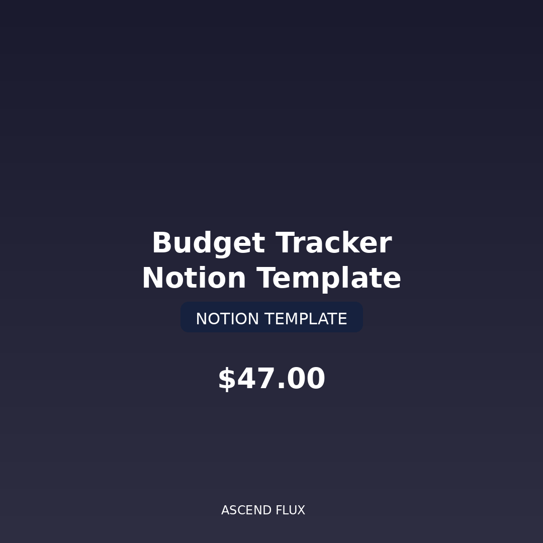 Budget Tracker — Notion Template