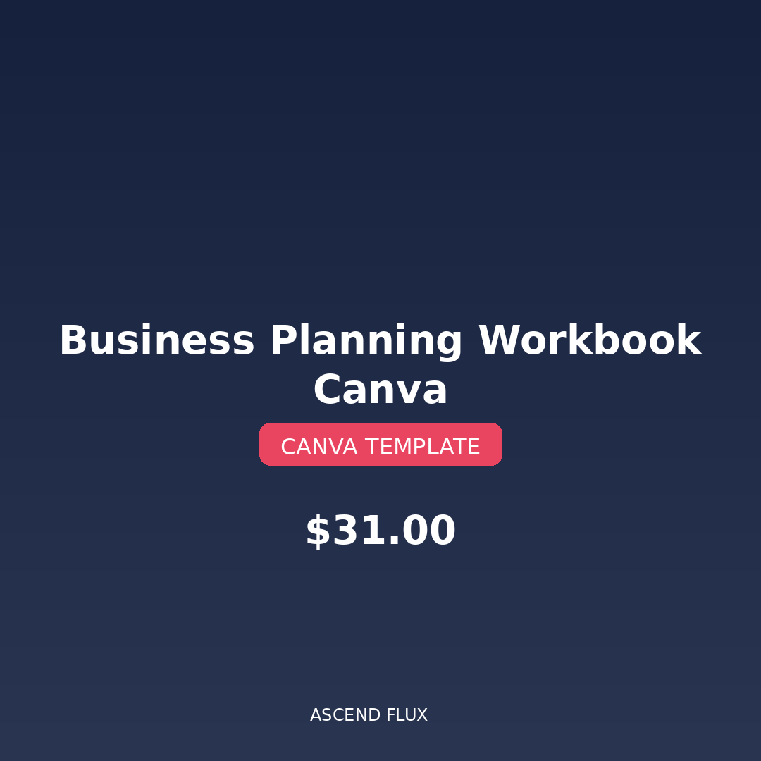 Business Planning Workbook — Canva — Professional Canva Template by AscendFlux
