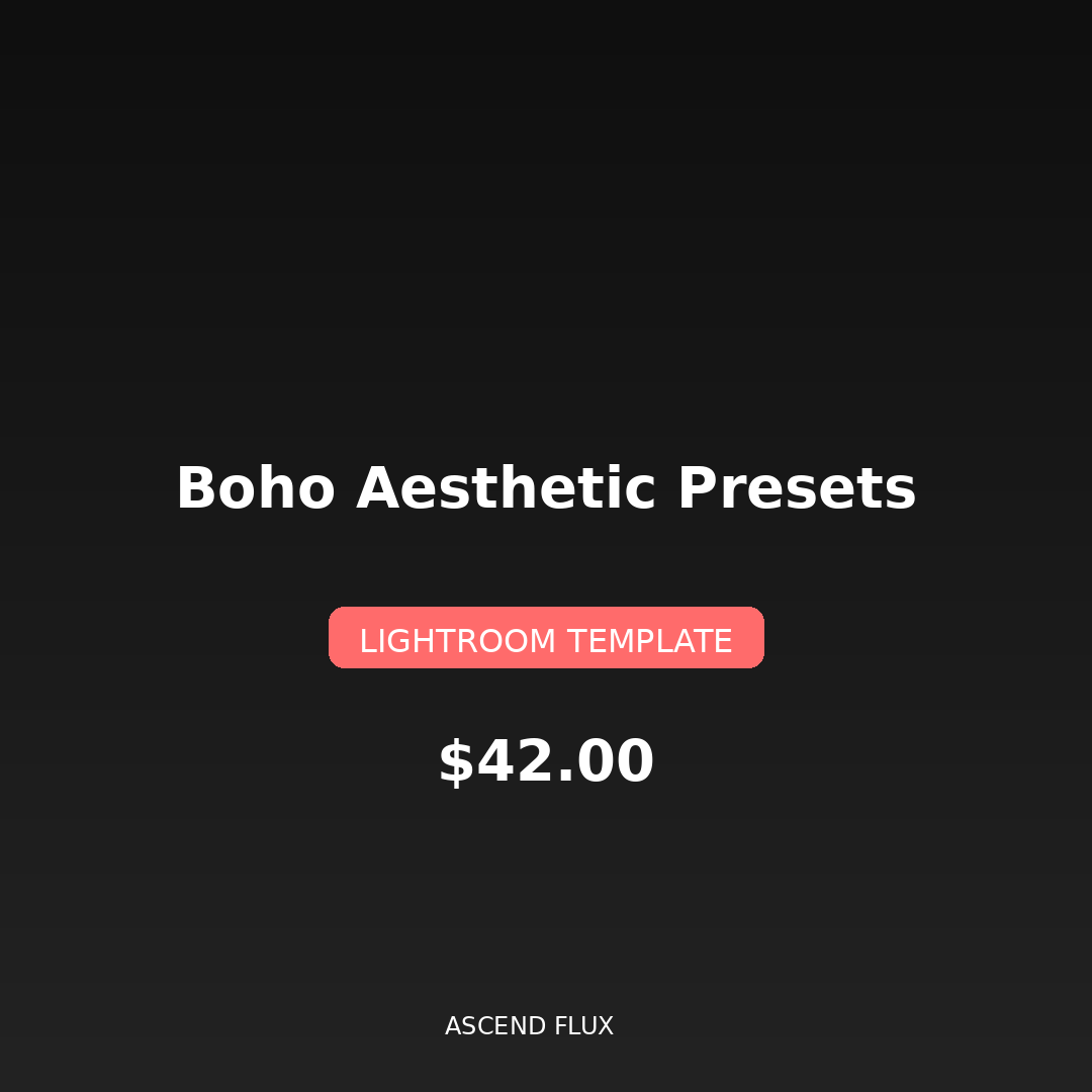 Boho Aesthetic Presets